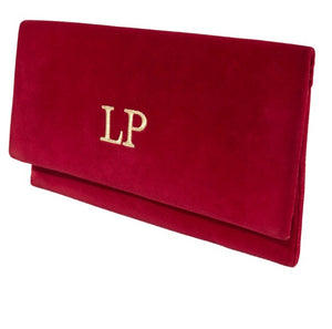 claudine-handbags - Bolso Clutch Personalizado CLAUDINE - Terciopelo Rojo - Clutch