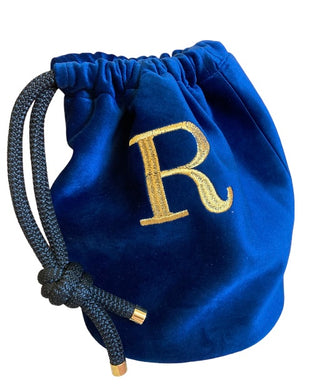 Bolso Bucket Personalizado CLAUDINE - Terciopelo Azul Noche