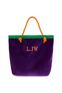 claudine-handbags - Bolso Shopping Personalizado Claudine Terciopelo Morado - ShoppingBag